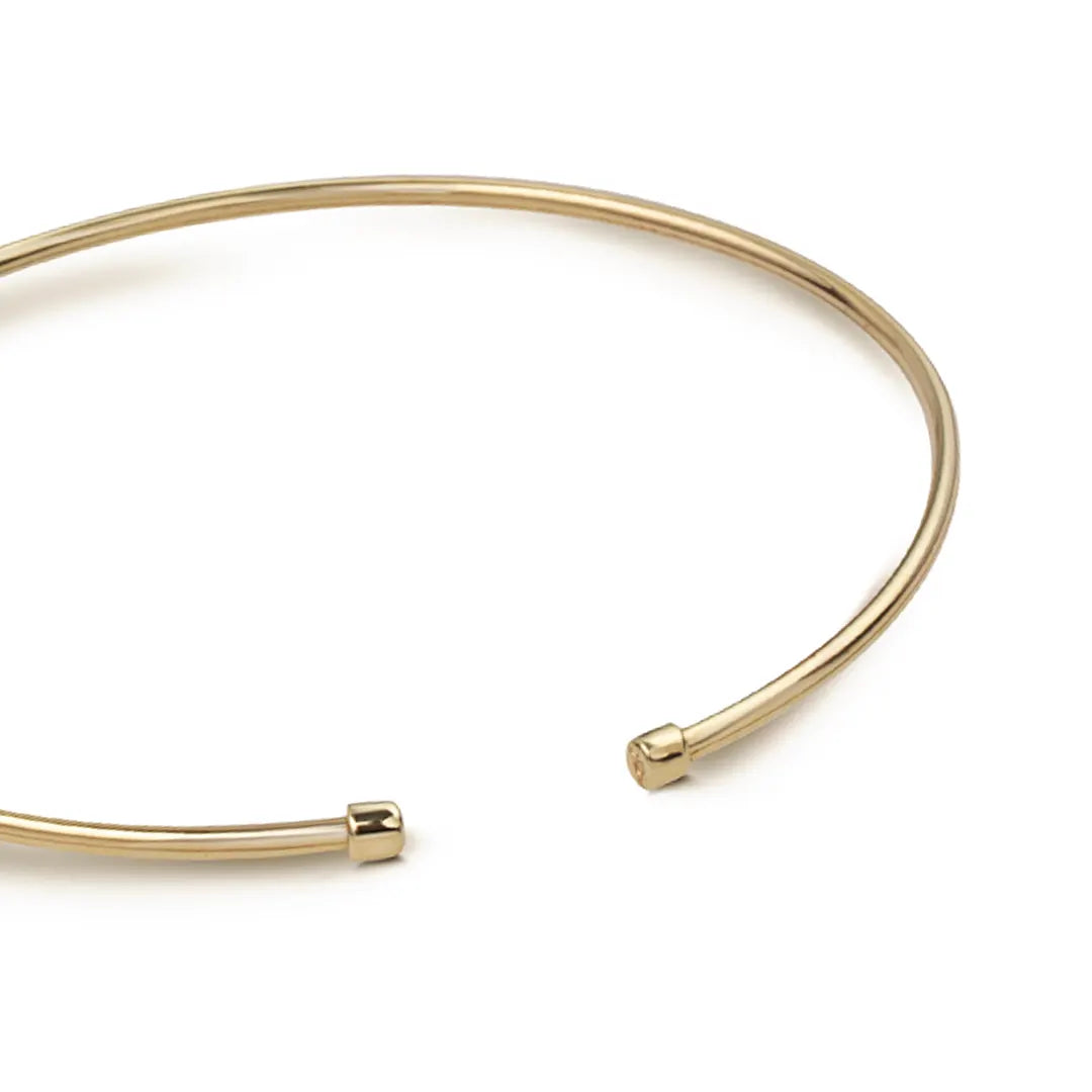 14K gold Thin Open Bracelet with 2 Dots