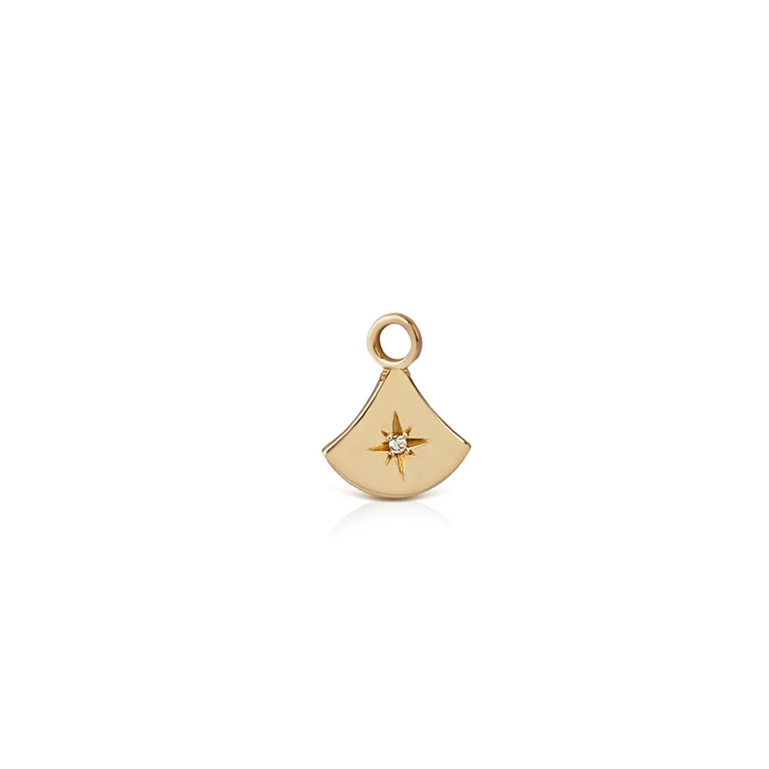 14K Gold Small Almost Triangle Diamond Star Element