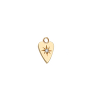 14K Gold Medium Heart Diamond Star Element