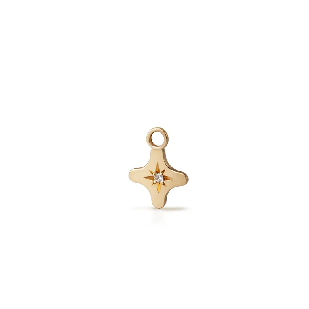 14K Gold Small Star Diamond Star Element