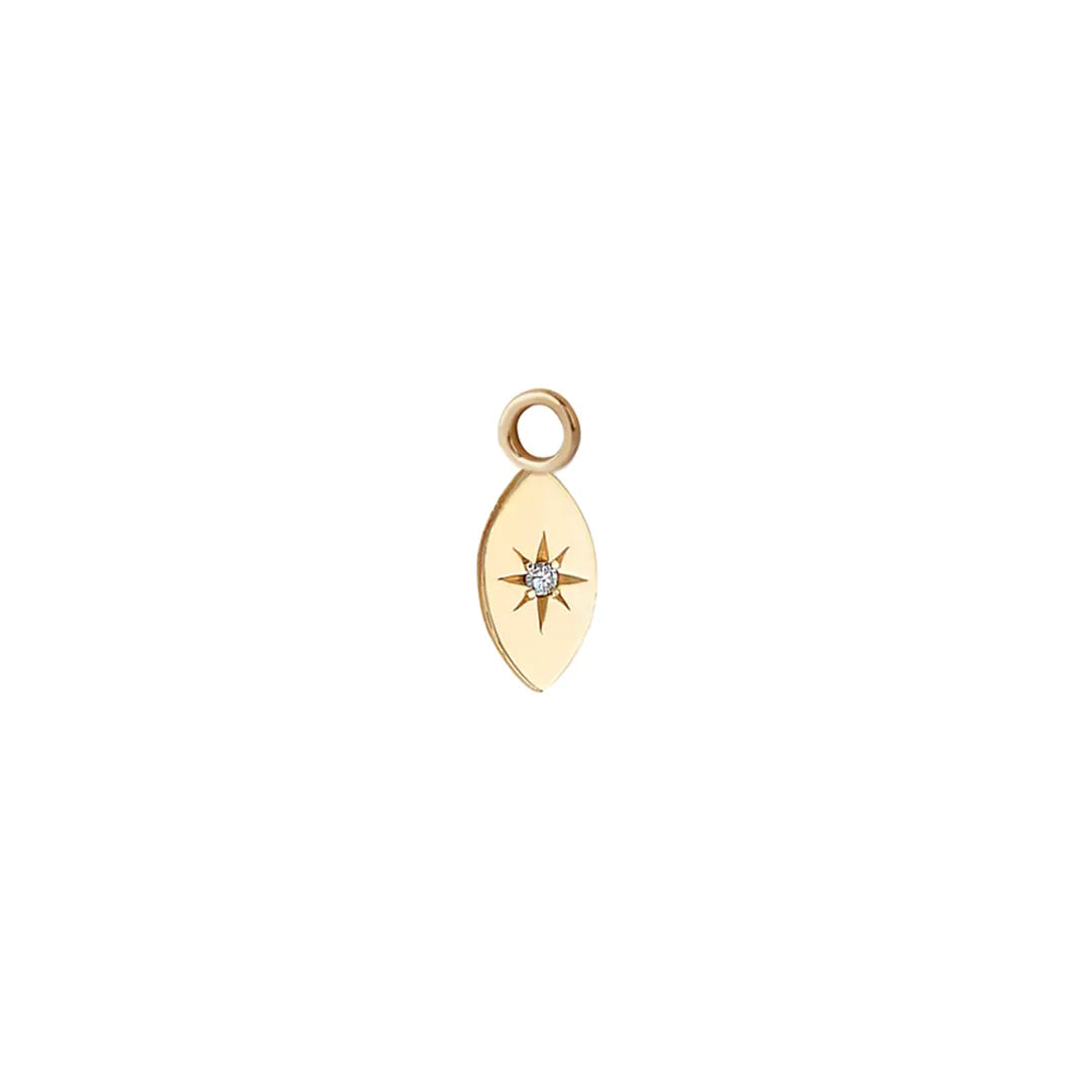 14K Gold Tiny Navette Diamond Star Element