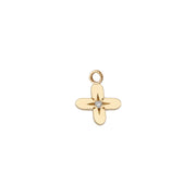 14K Gold Small Cross Diamond Star Element