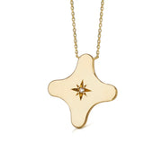 14K Gold Star Diamond Star Necklace (big)