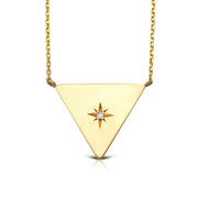 14K Gold Triangle Diamond Star Necklace (big)