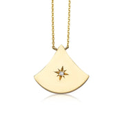 14K Gold Almost Triangle Diamond Star Necklace (big)
