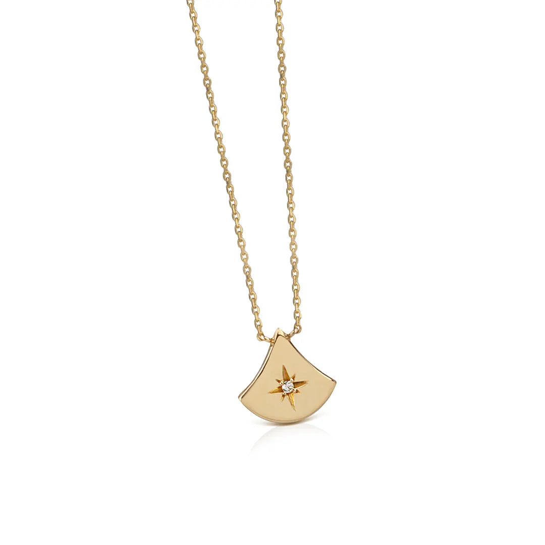 Tiny Almost Triangle Diamond Star Necklace