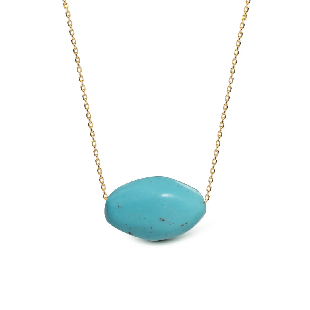 14K Gold Turquoise Necklace