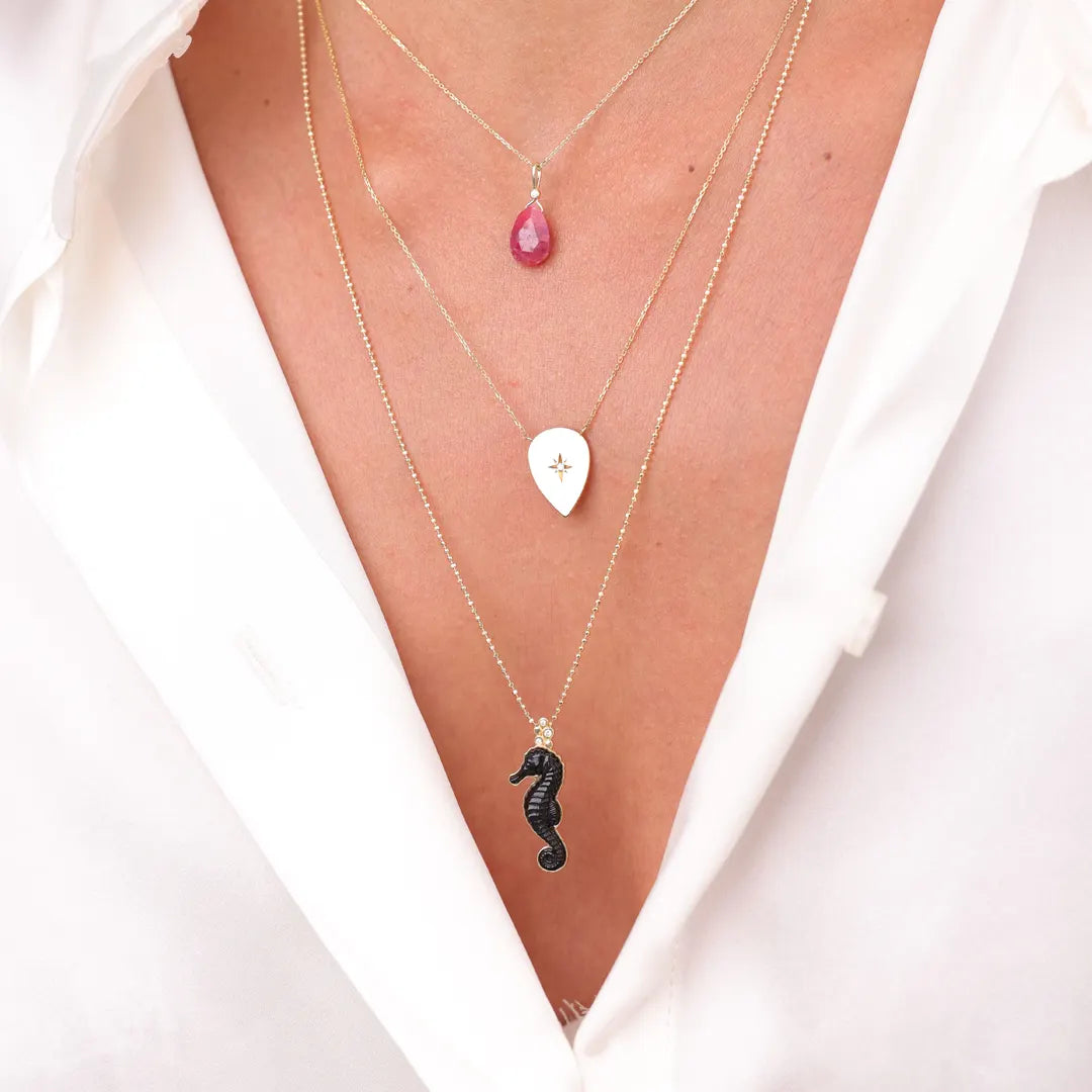 Rough Ruby Drop Necklace