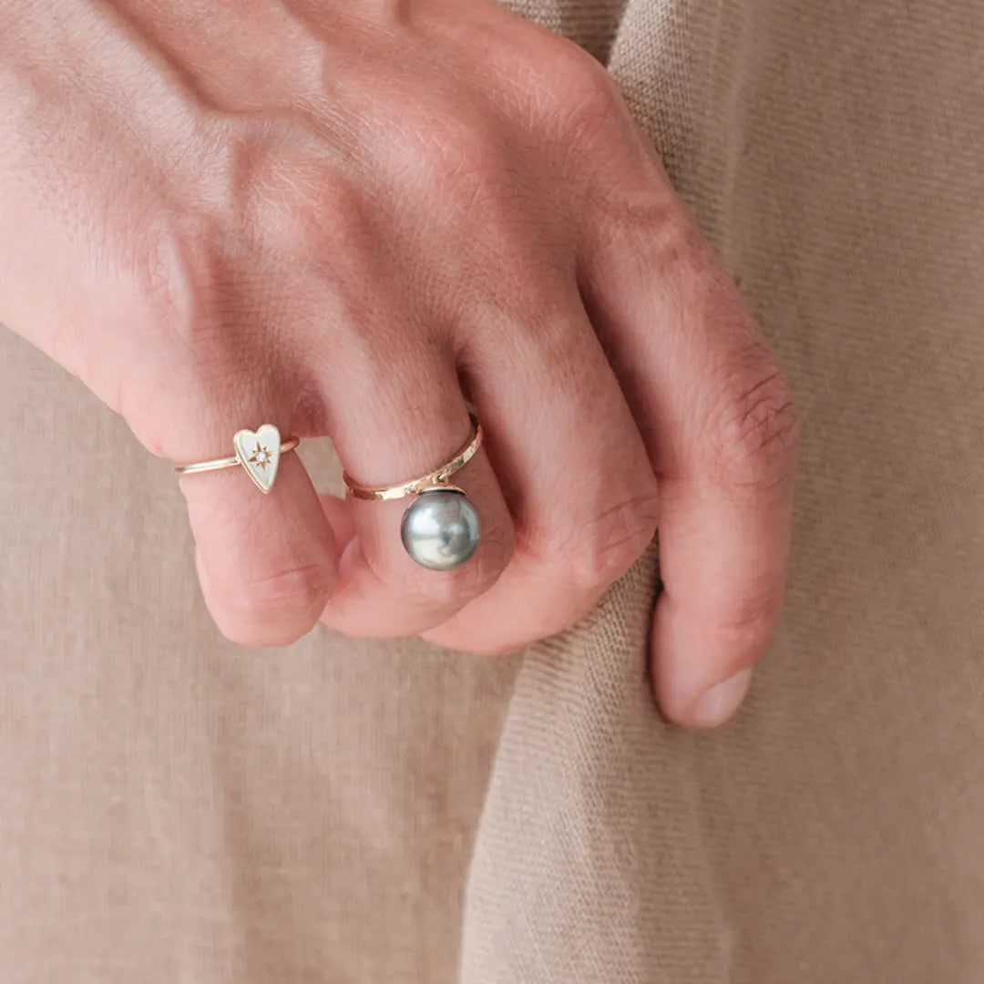 14K Gold Tahitian pearl Ring