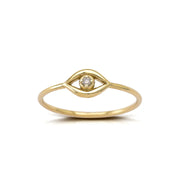 14K Gold Talisman Ring with Brown Diamond