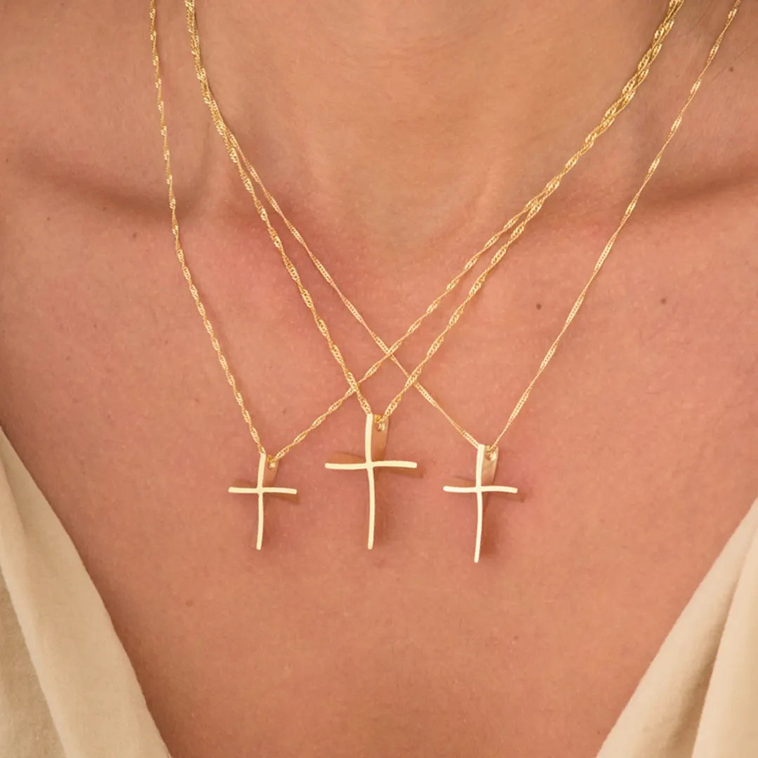 Twisted Gold Cross, Small size