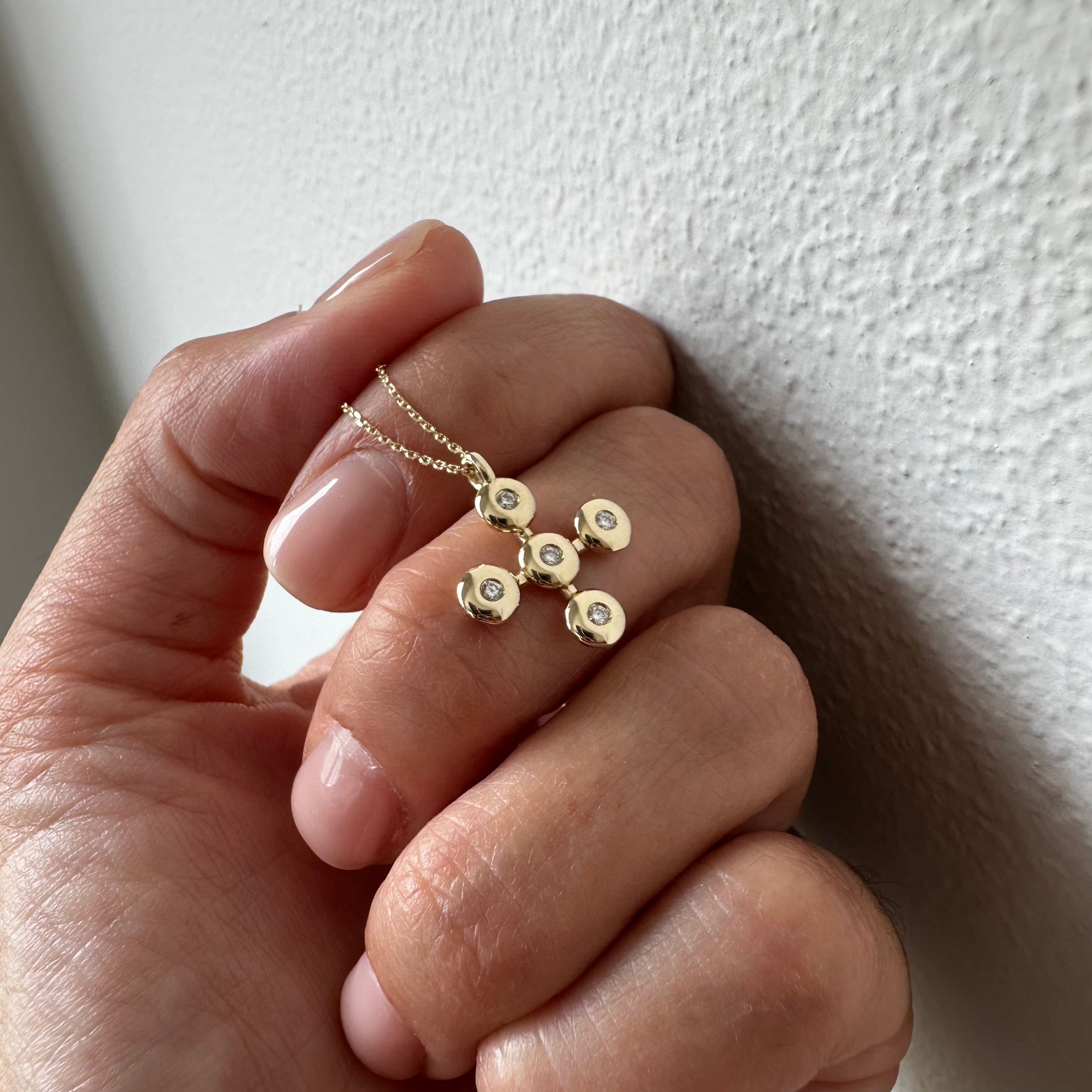 Squared Bubble Cross Pendant
