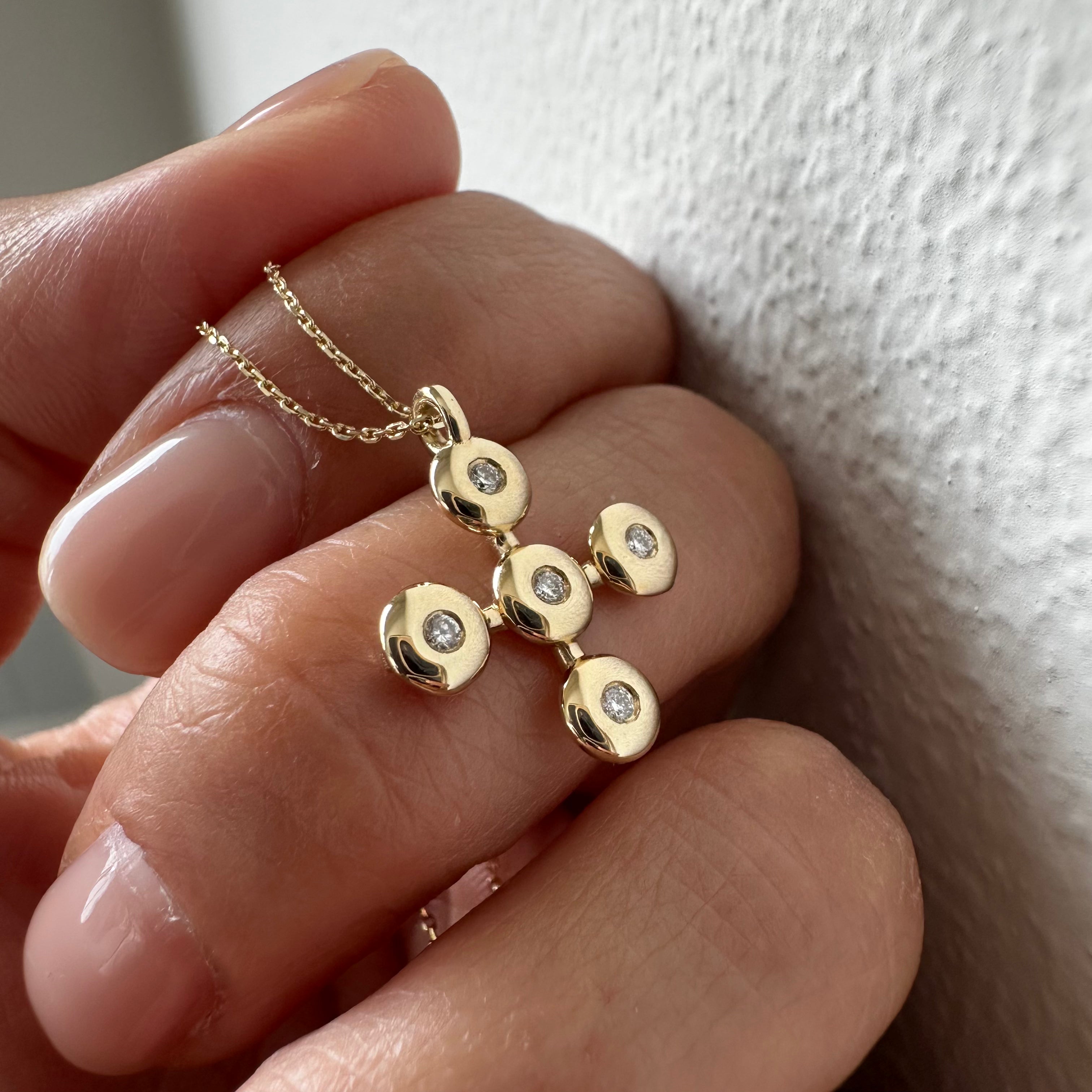 Squared Bubble Cross Pendant