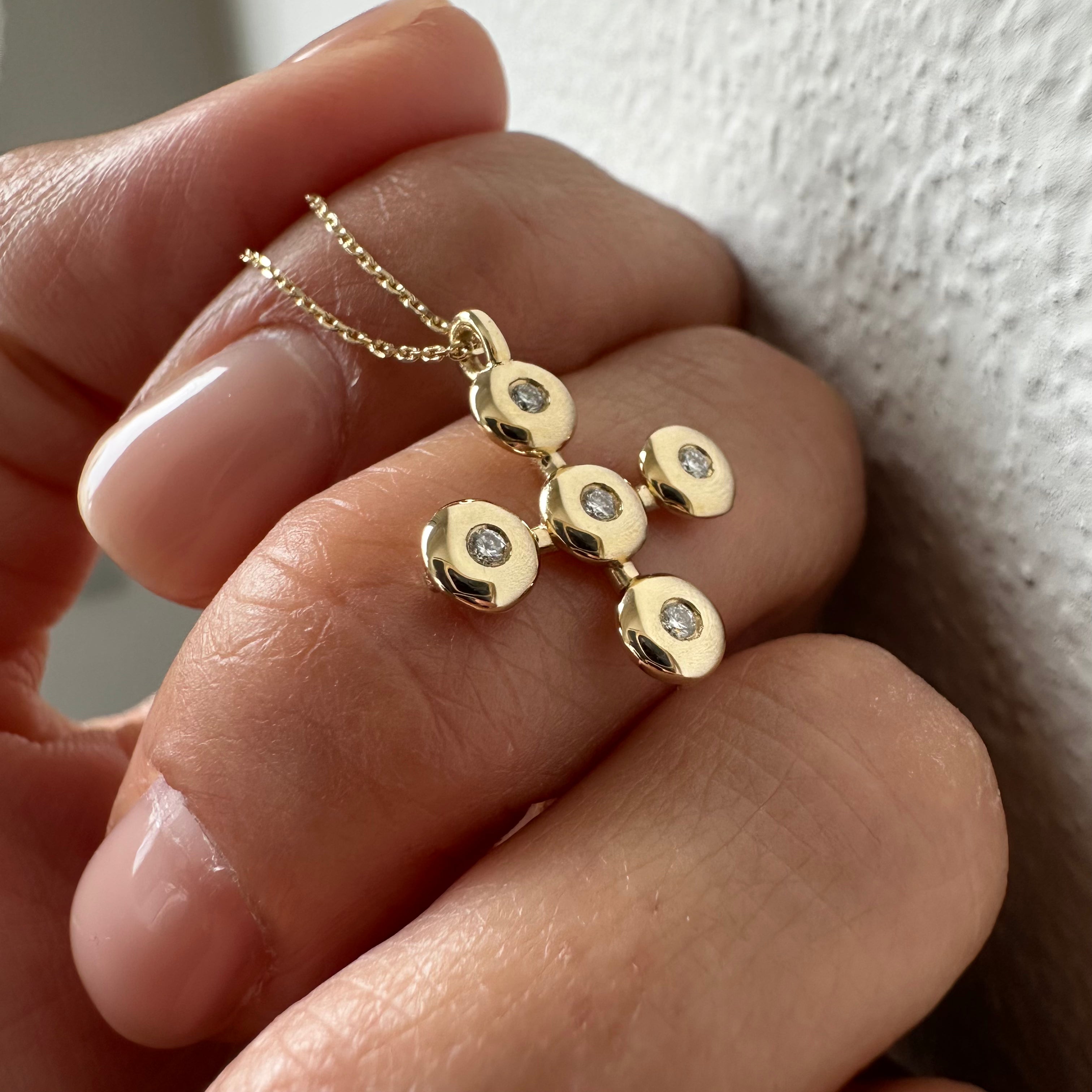 Squared Bubble Cross Pendant
