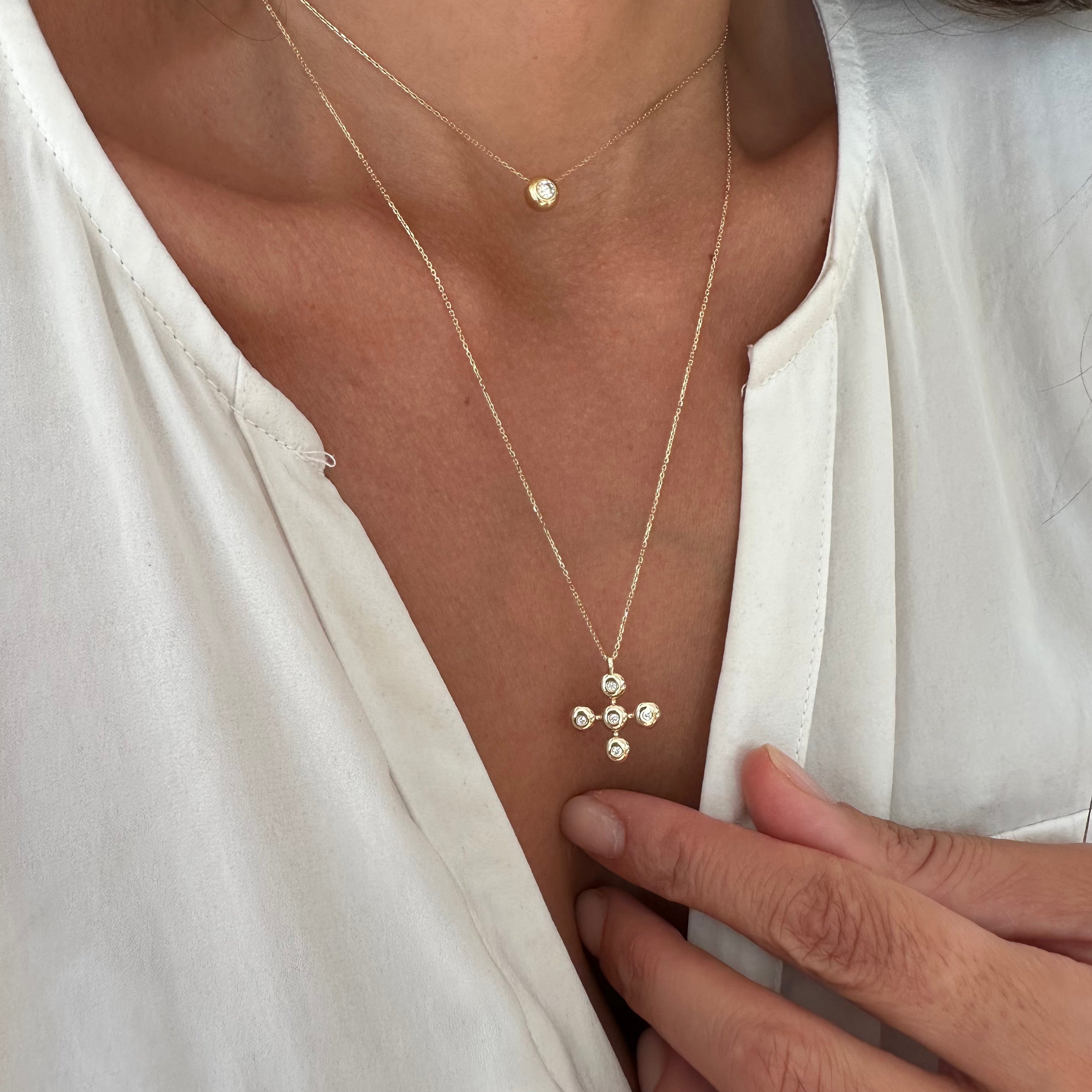 Squared Bubble Cross Pendant