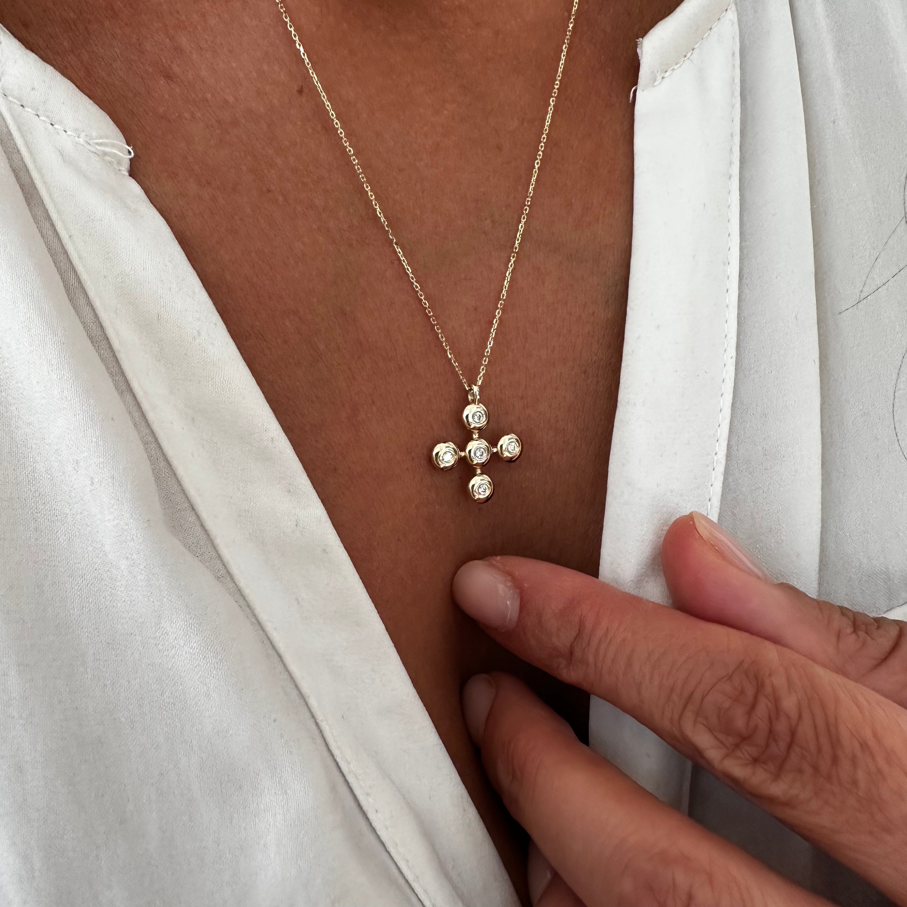 Squared Bubble Cross Pendant