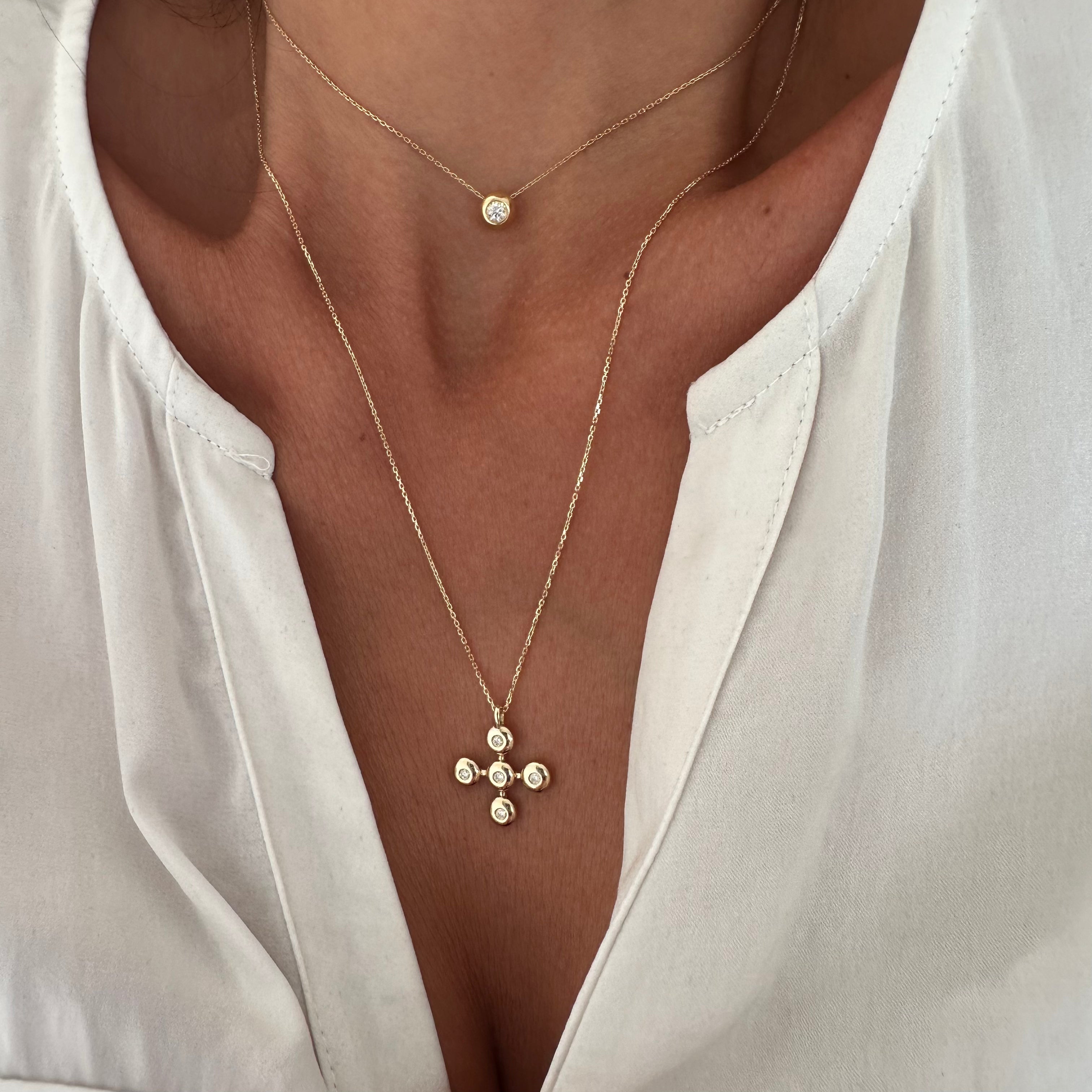 Squared Bubble Cross Pendant
