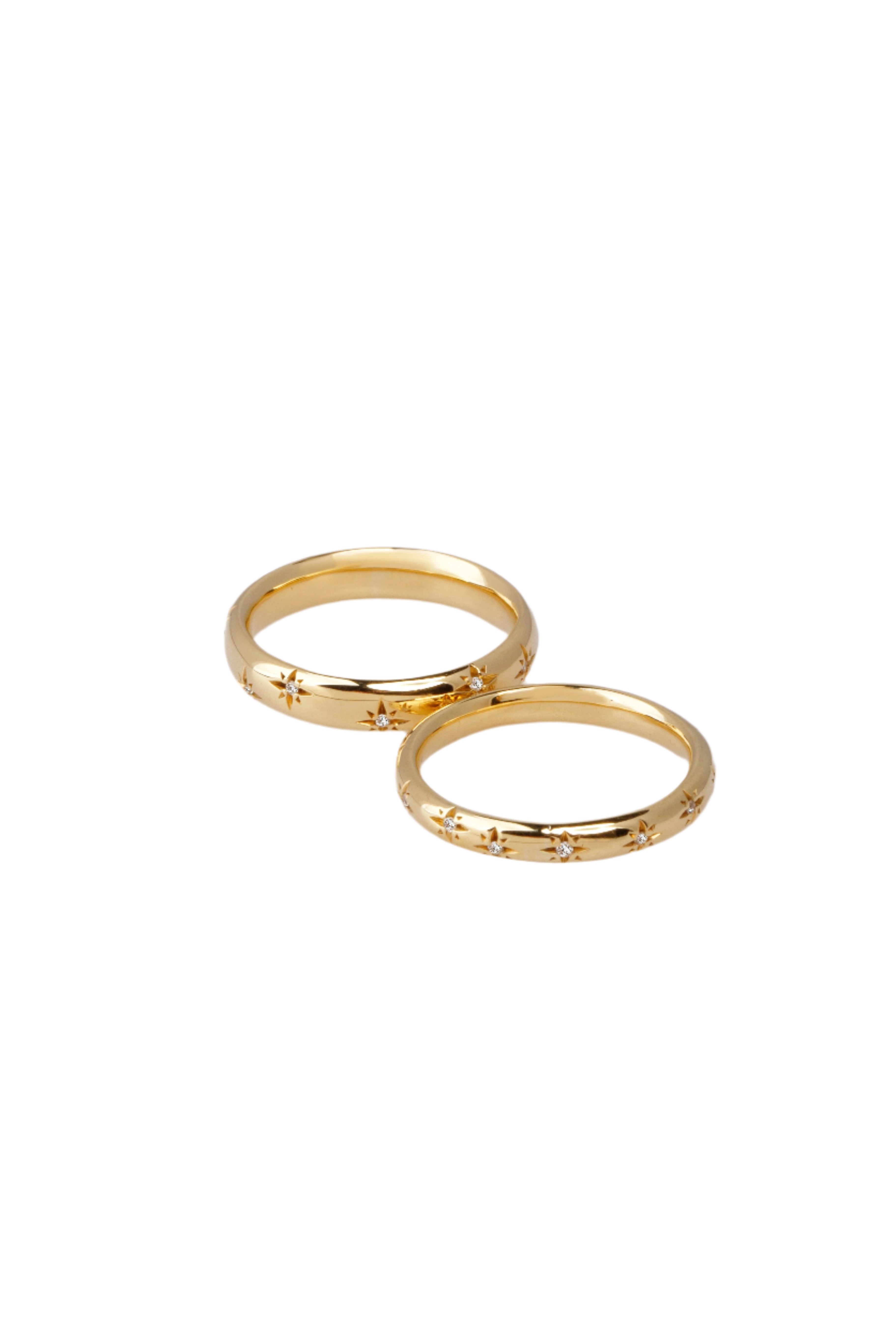 Wedding Court Band with Diamond stars,2.8mm wide