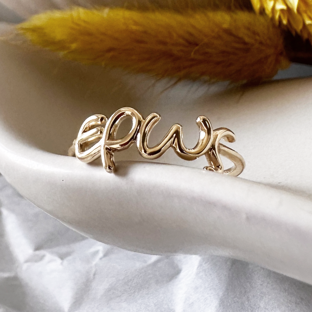 14K Gold “ερως” Ring