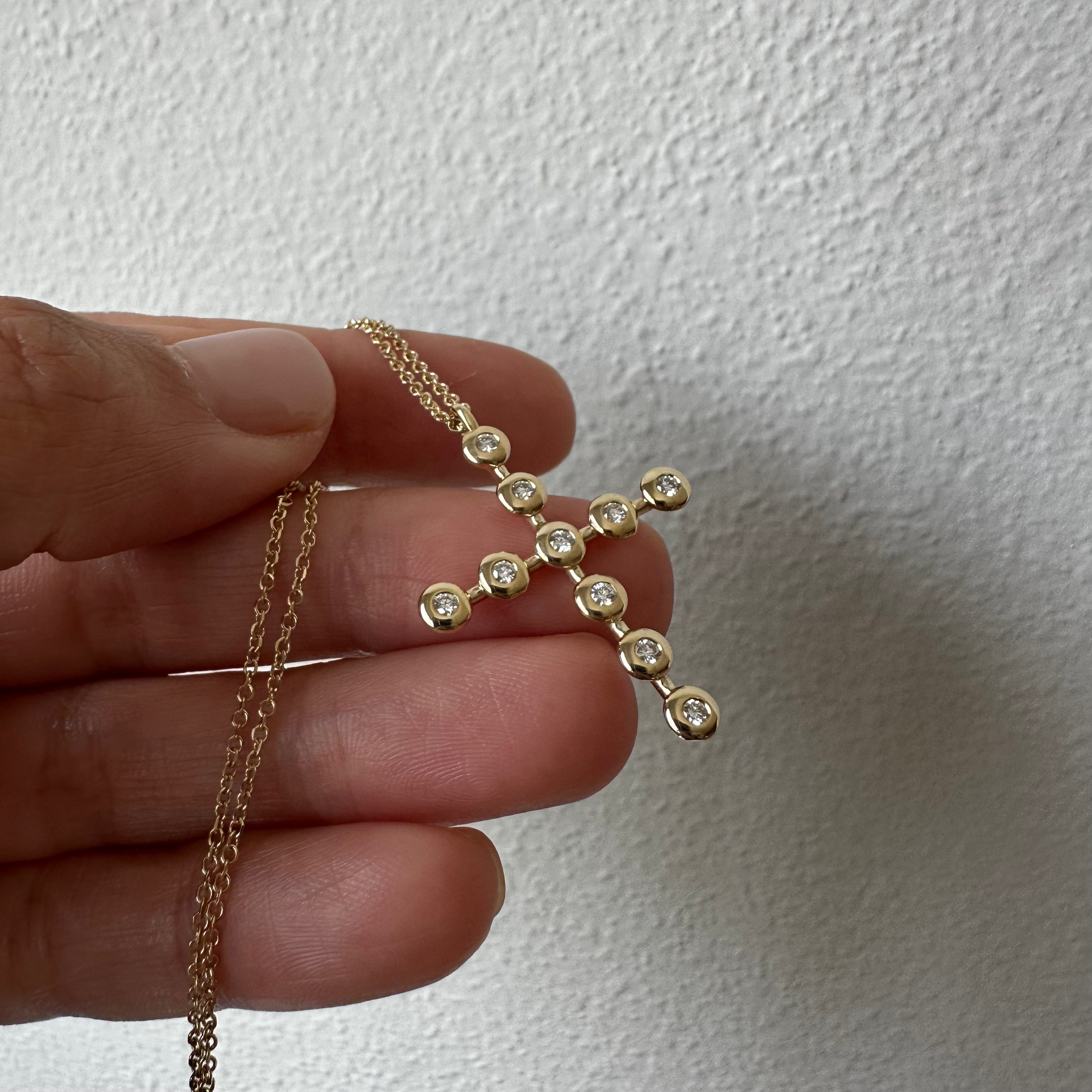 Thick Bold Bubble Cross Pendant