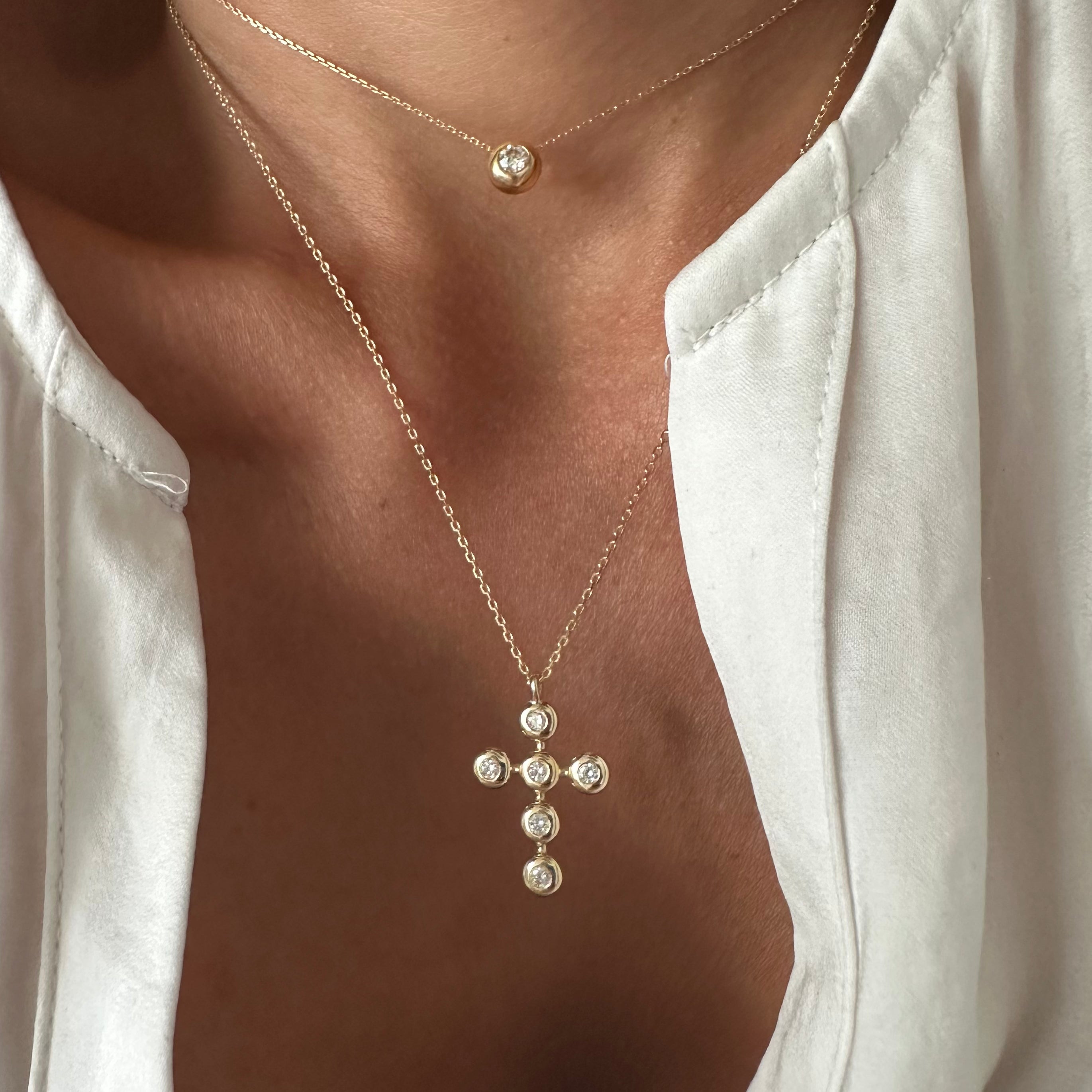 Thick Bubble Cross Pendant