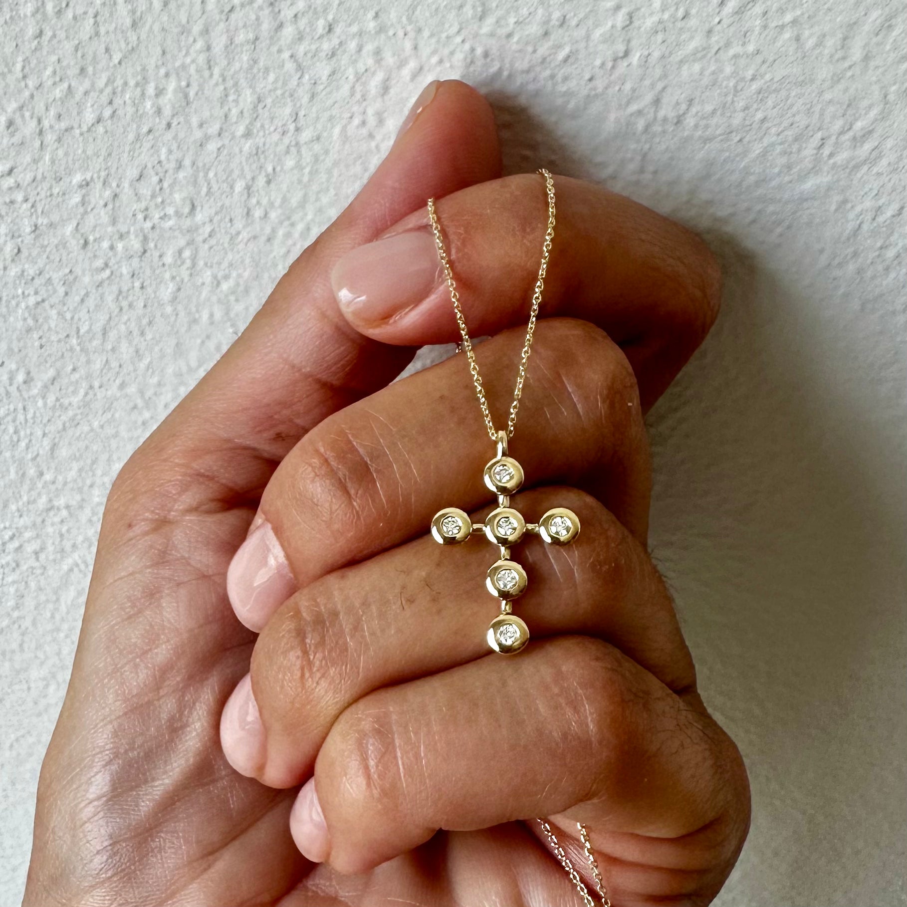 Thin Bubble Cross Pendant