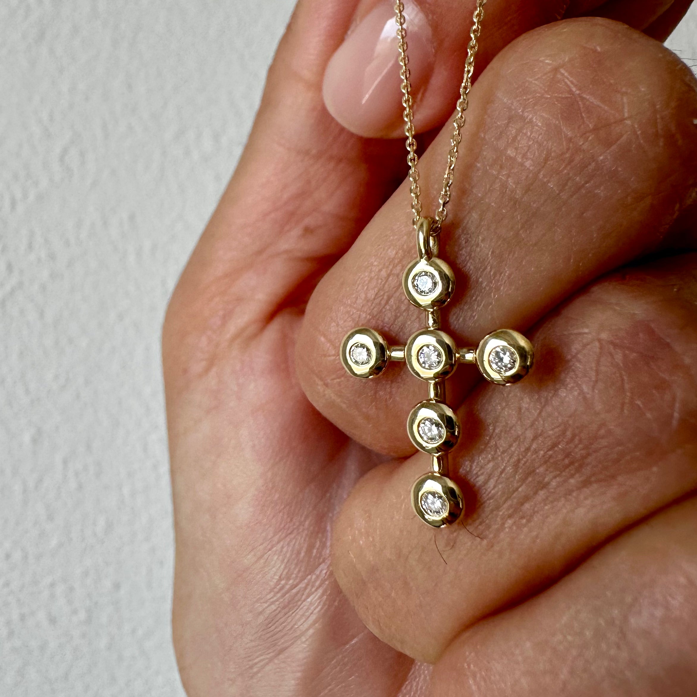 Thin Bubble Cross Pendant