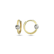 9K Gold small round hoops with disco ball