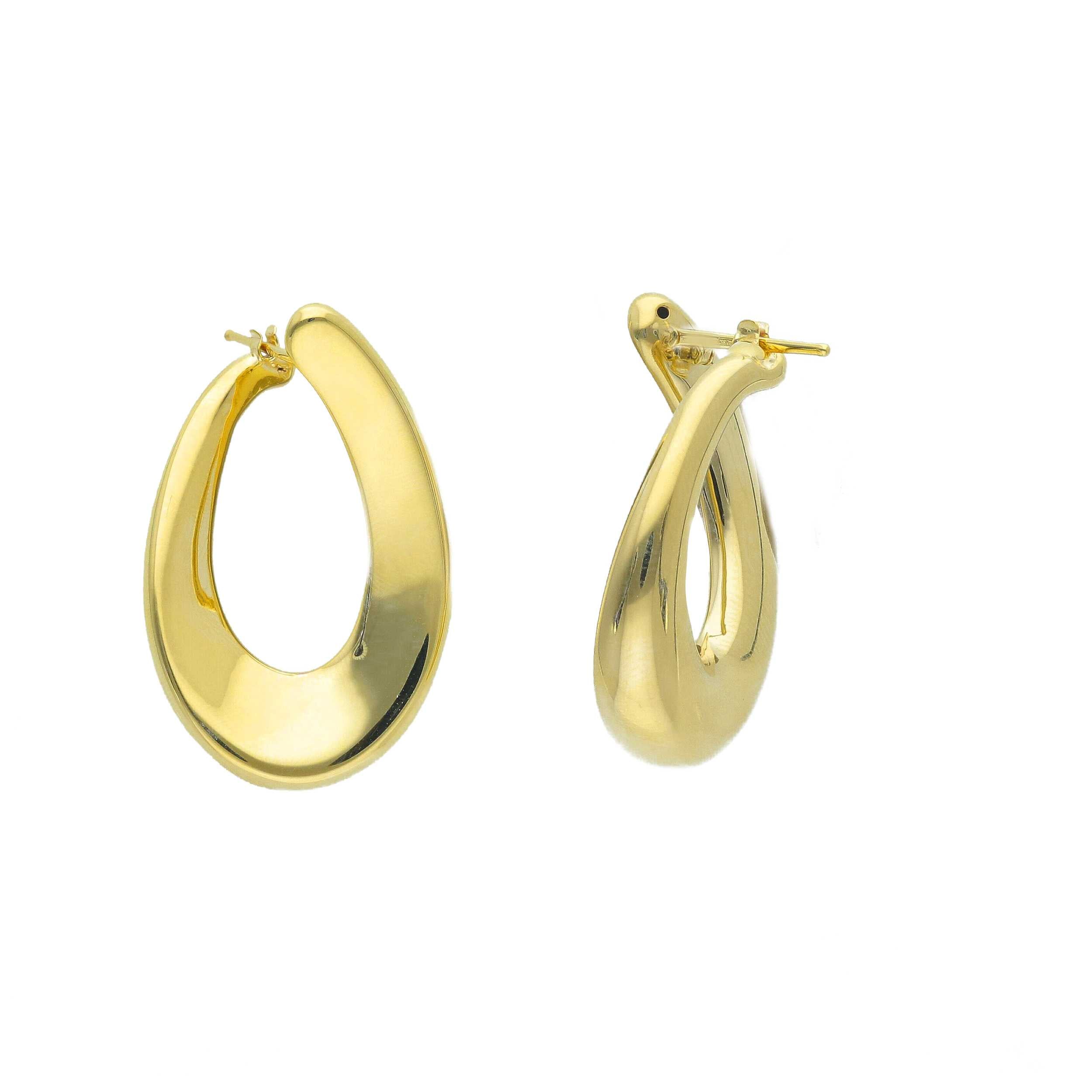 14K Gold Sculptural Twisted Hoop Earrings