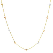 9K Gold Trinity Faceted Beaded Chain Necklace