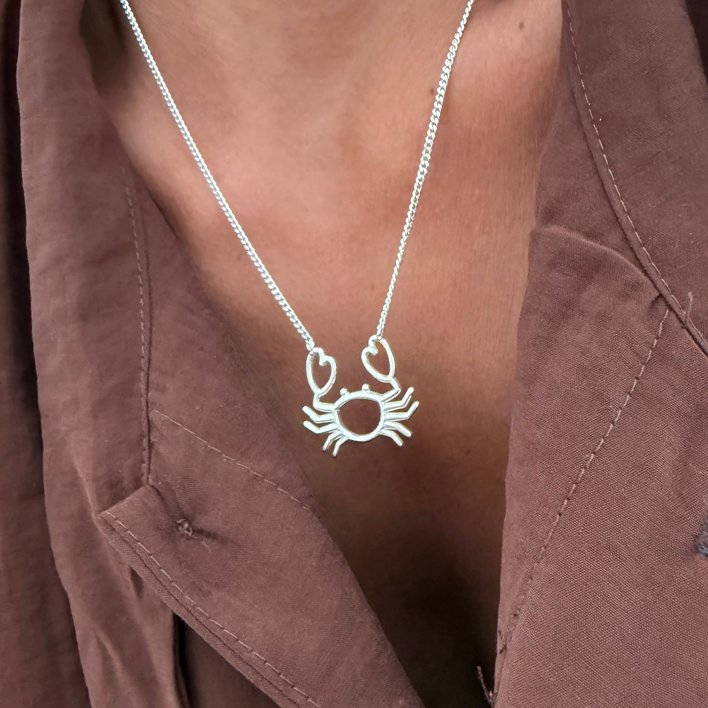 Mer-Mades Heart Claw Crab Necklace