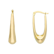 9K Gold Elongated Oval Drop Hoops