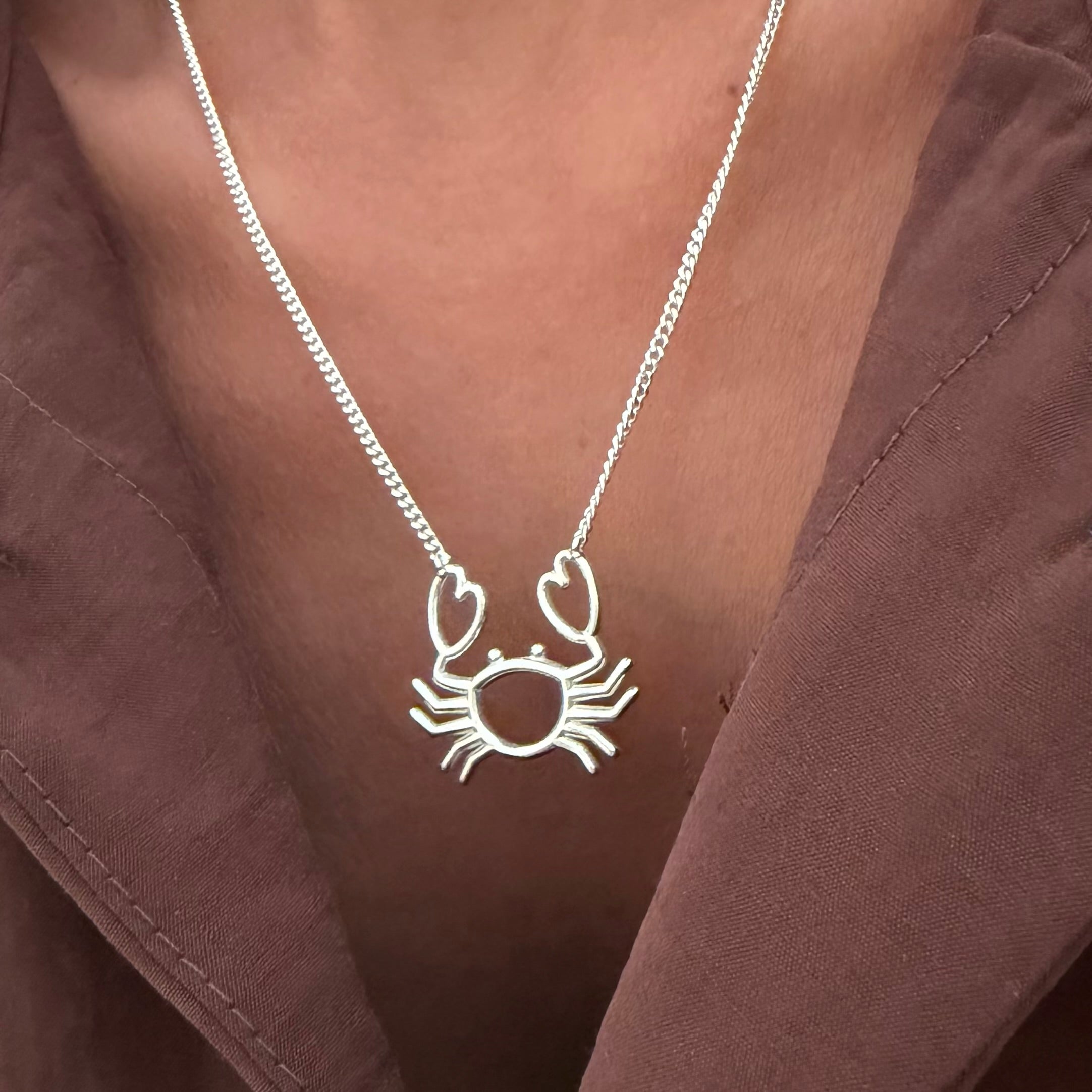 Mer-Mades Heart Claw Crab Necklace