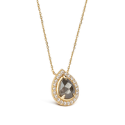 14K Gold Pendant with Grey-Brown Diamond