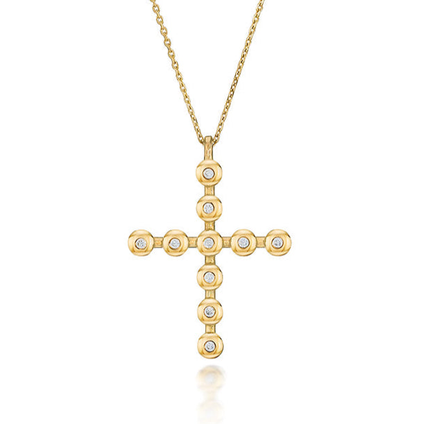 Thin Bold Bubble Cross Pendant