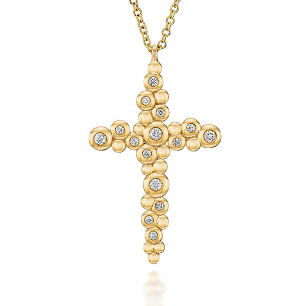 Thick Irregular Bubble Cross Pendant