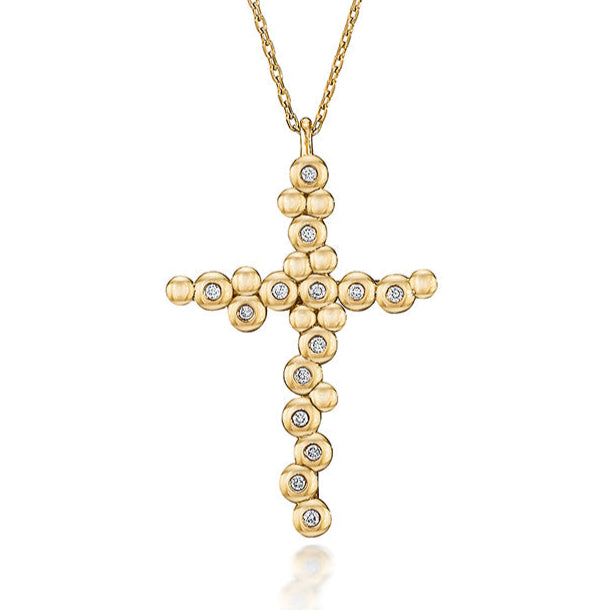 Thin Irregular Bubble Cross Pendant
