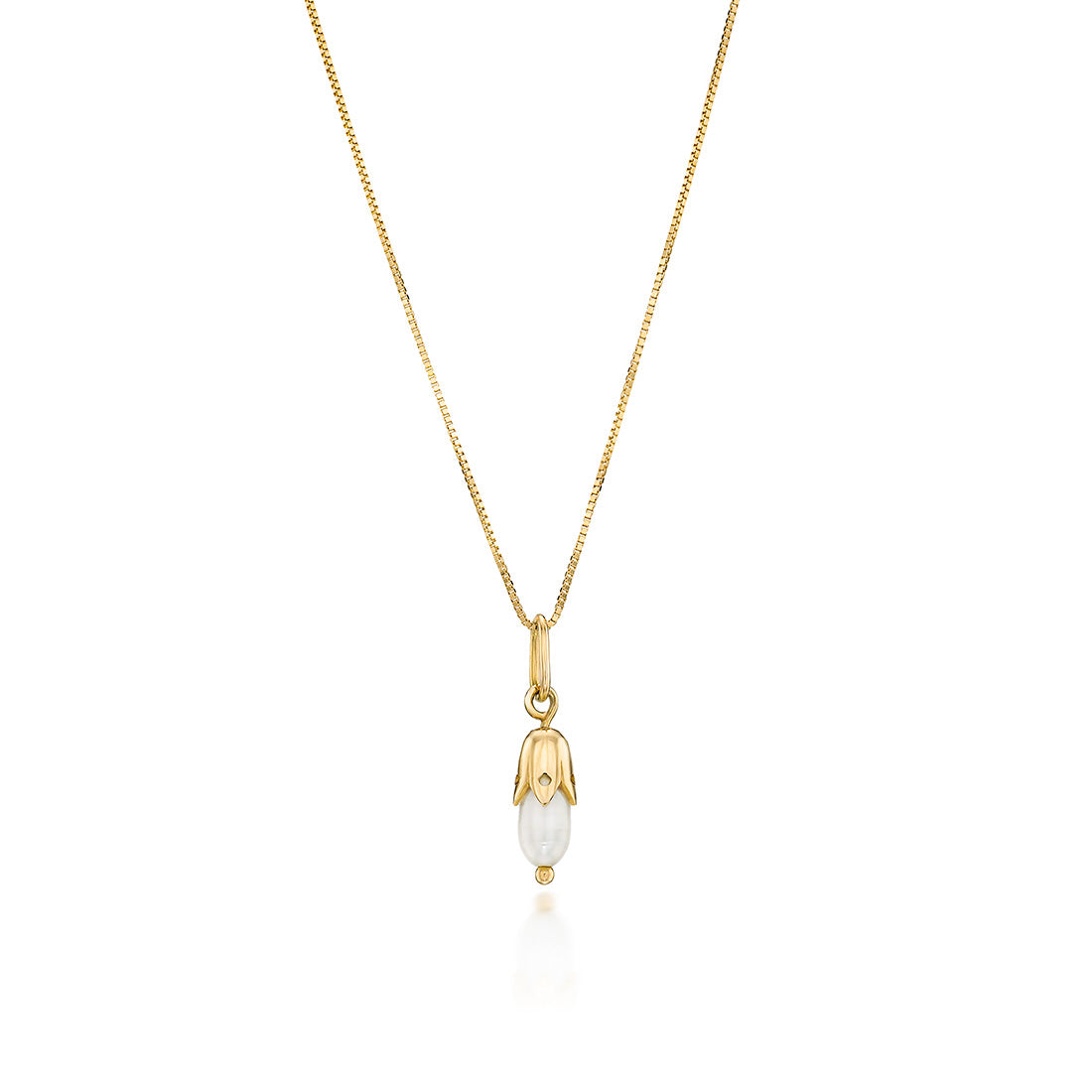 14K Gold small Drop Pearl Motif