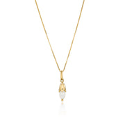 14K Gold small Drop Pearl Motif