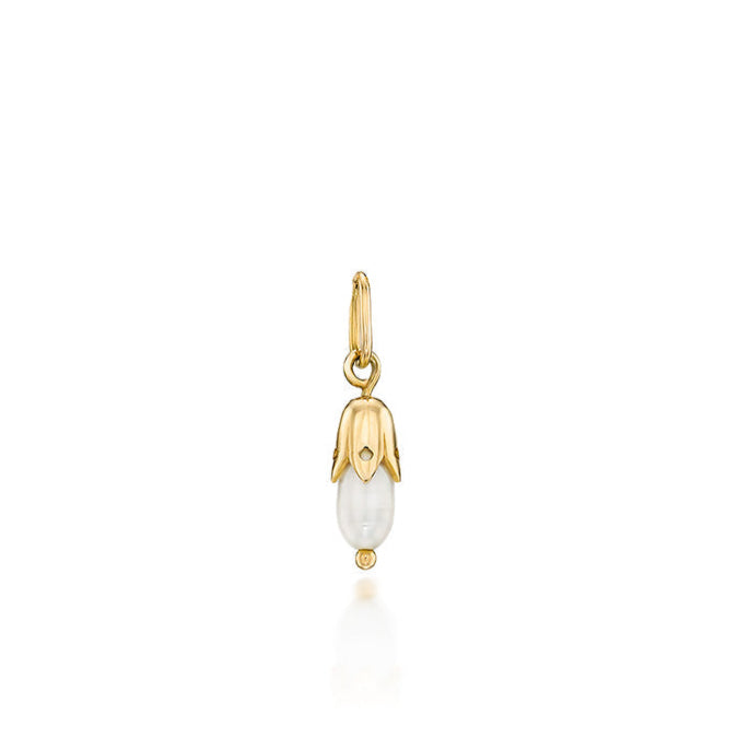14K Gold small Drop Pearl Motif