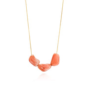14Κ Gold Necklace with 3 Natural Corals
