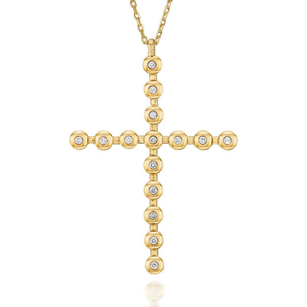 Long Thin Bubble Cross Pendant