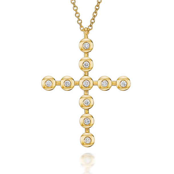 Thick Bold Bubble Cross Pendant