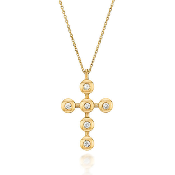 Thin Bubble Cross Pendant