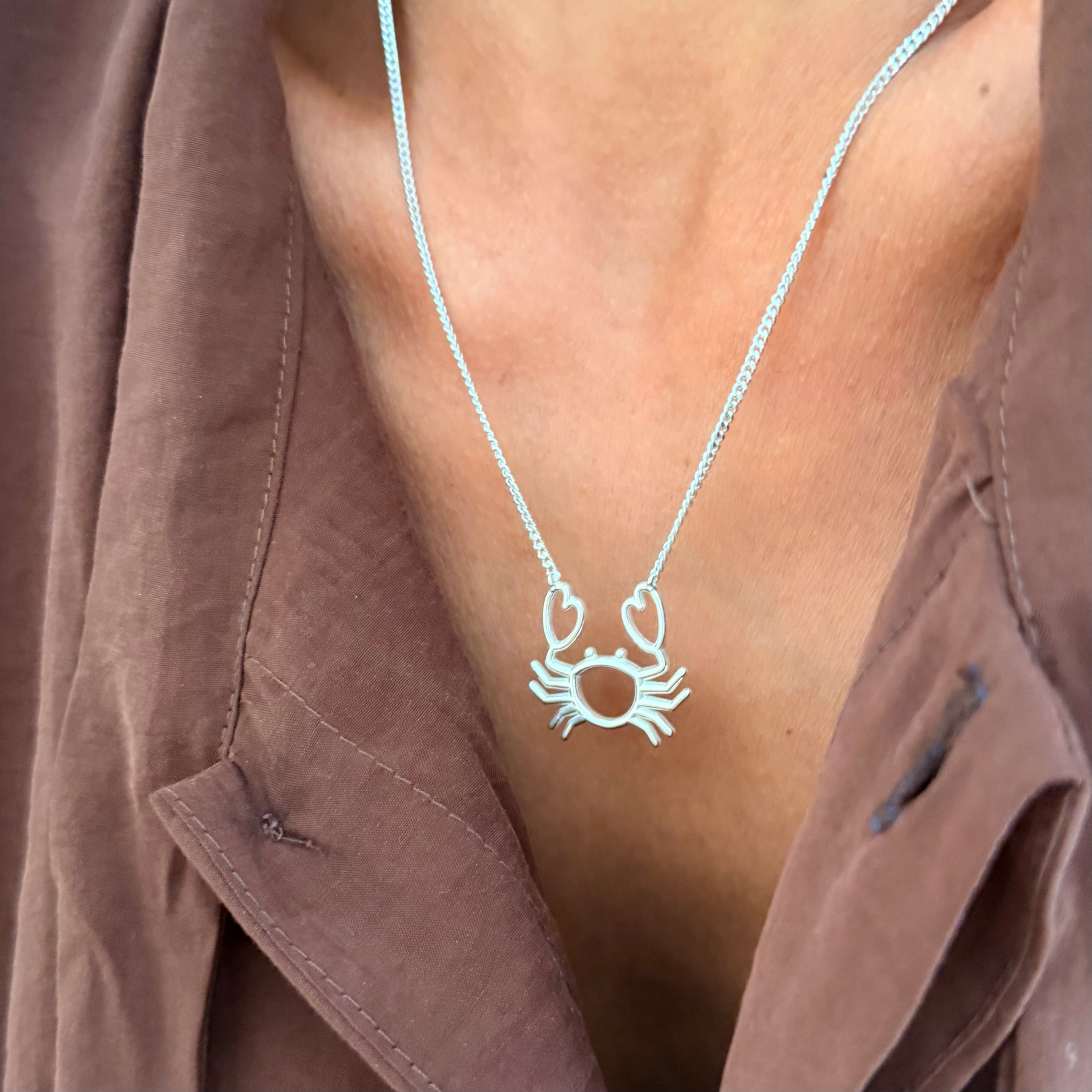 Mer-Mades Heart Claw Crab Necklace