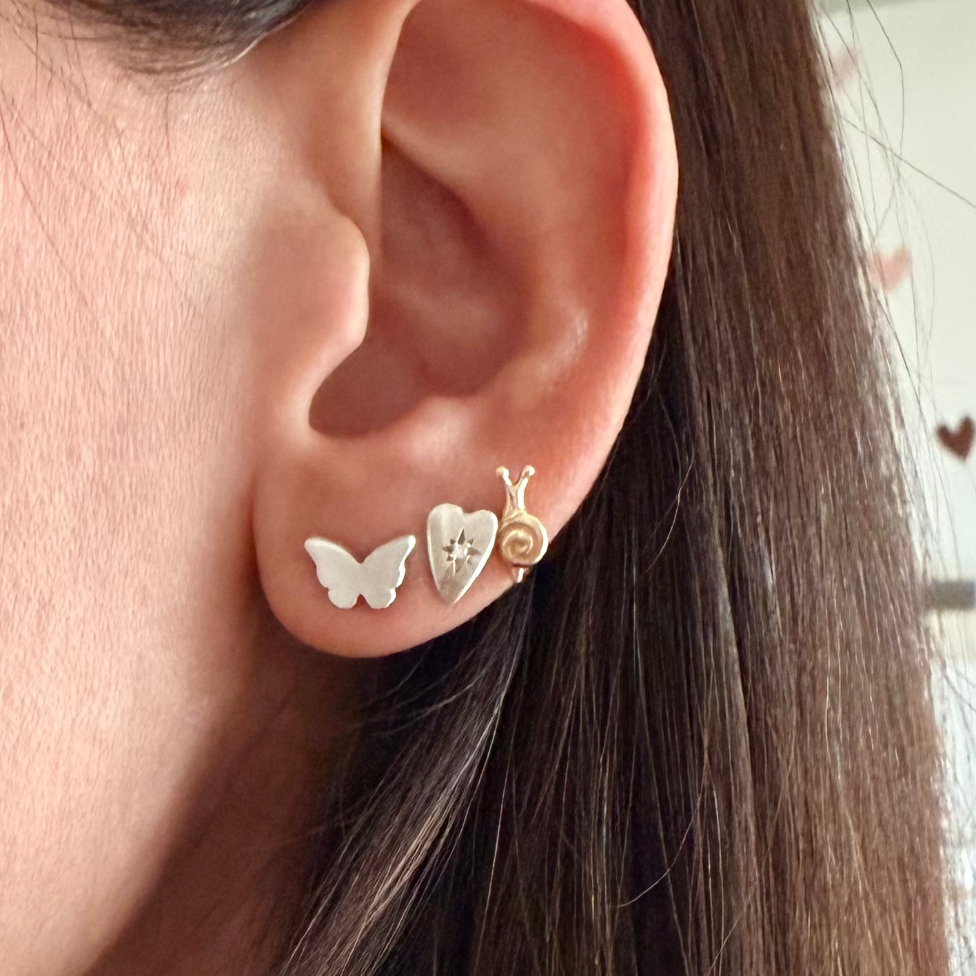 Silver Butterfly Stud Earrings