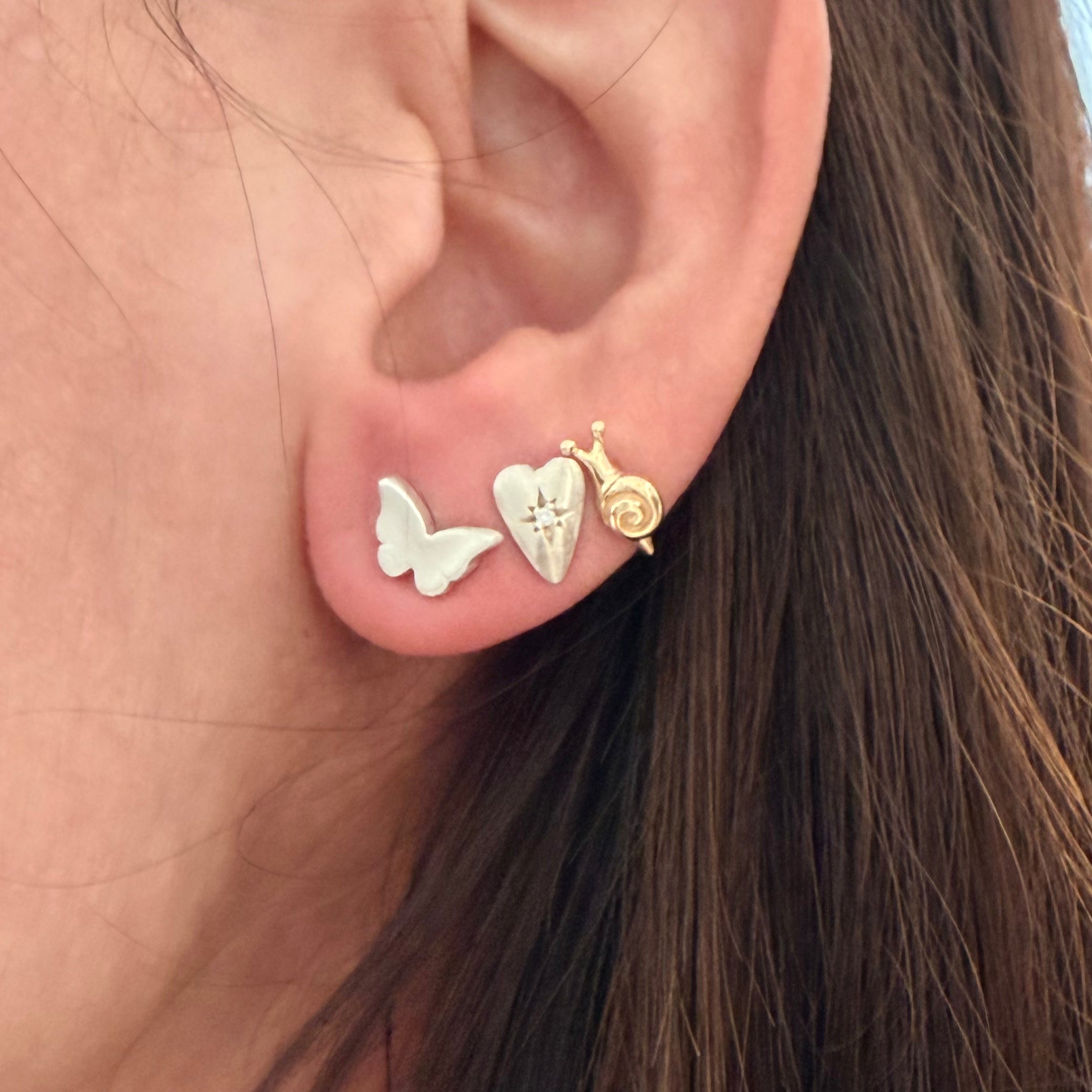 Silver Butterfly Stud Earrings