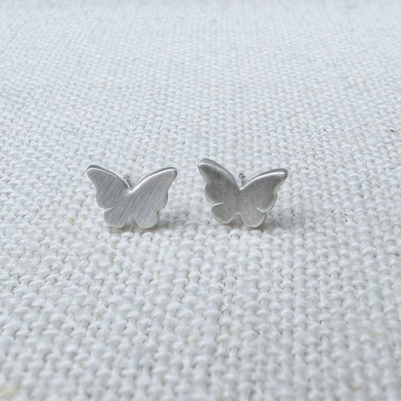 Silver Butterfly Stud Earrings
