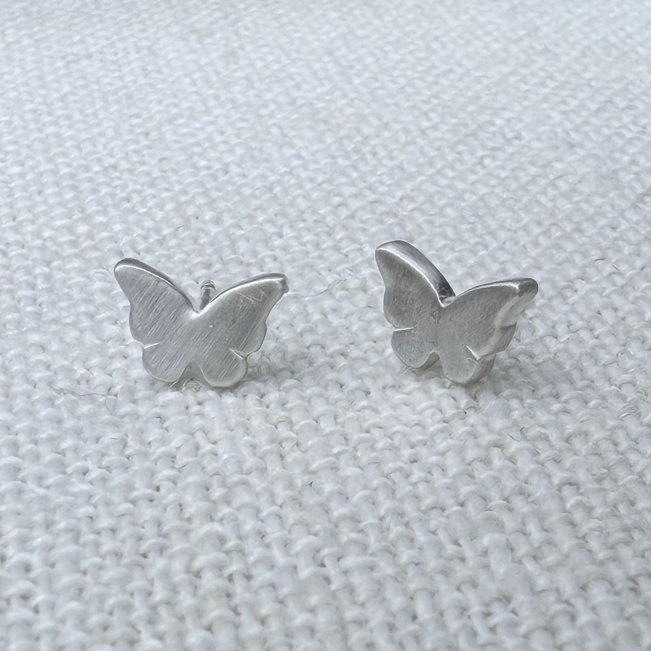 Silver Butterfly Stud Earrings