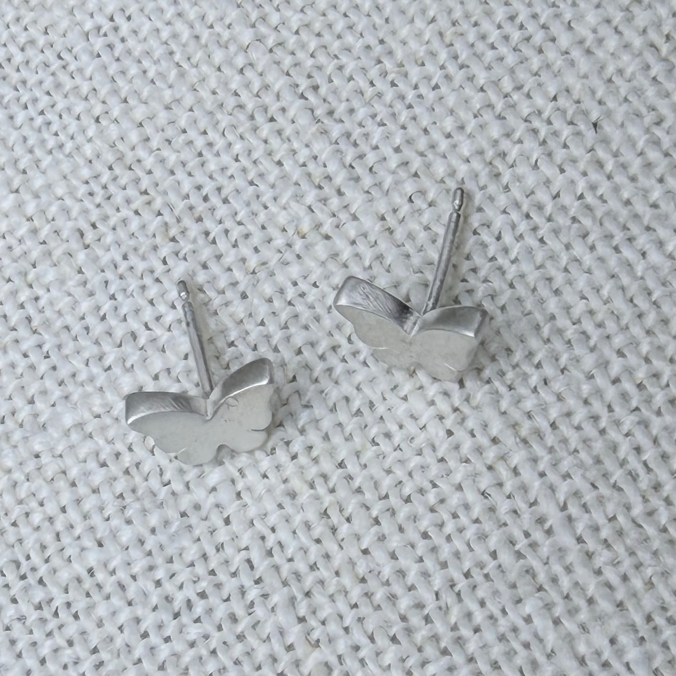 Silver Butterfly Stud Earrings